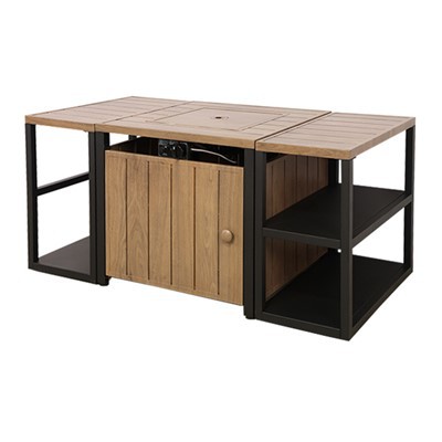 Rektangulært brannbord med propantank inni