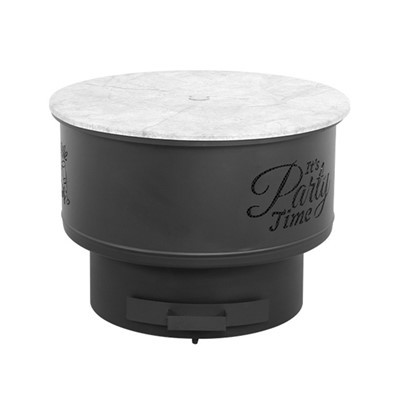 Rund brannkasse med avtagbar askefanger